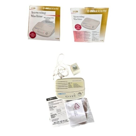 New In Box Vintage 1990s Bellsouth 1129 White Answering Machine 20+ Features - Picture 1 of 12